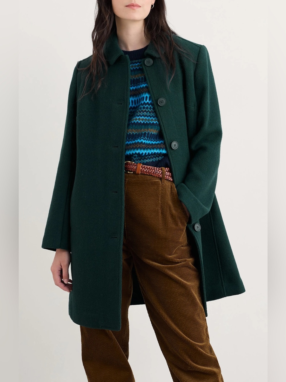 Nwt Seasalt Cornwall Wood Cabin Wool Blend Coat - Dark Teal Green US 12 / UK 16